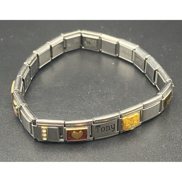 Italian Charm Bracelet 20 Link I Love Tony Tiger Pepsi Hershey Kiss Many Brands - Picture 7 of 11